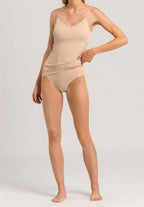 Cotton Seamless Cotton High Cut Full Brief | Beige 71626-274