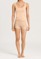 Cotton Seamless Round Neck Cotton Tank Top | Beige 71604-274