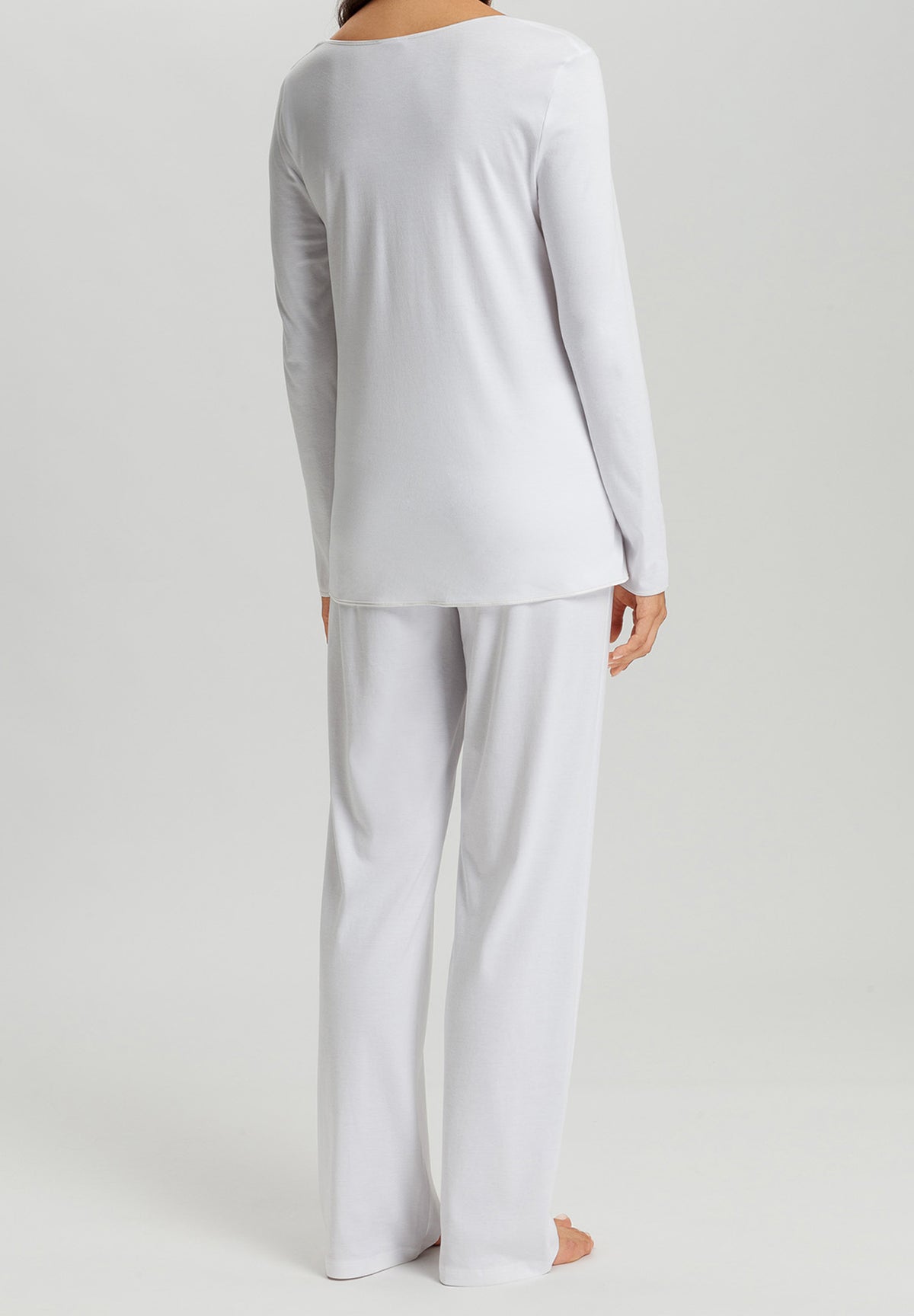 Cotton Silk V-Neck Cotton Pajama Set | White 74816-101