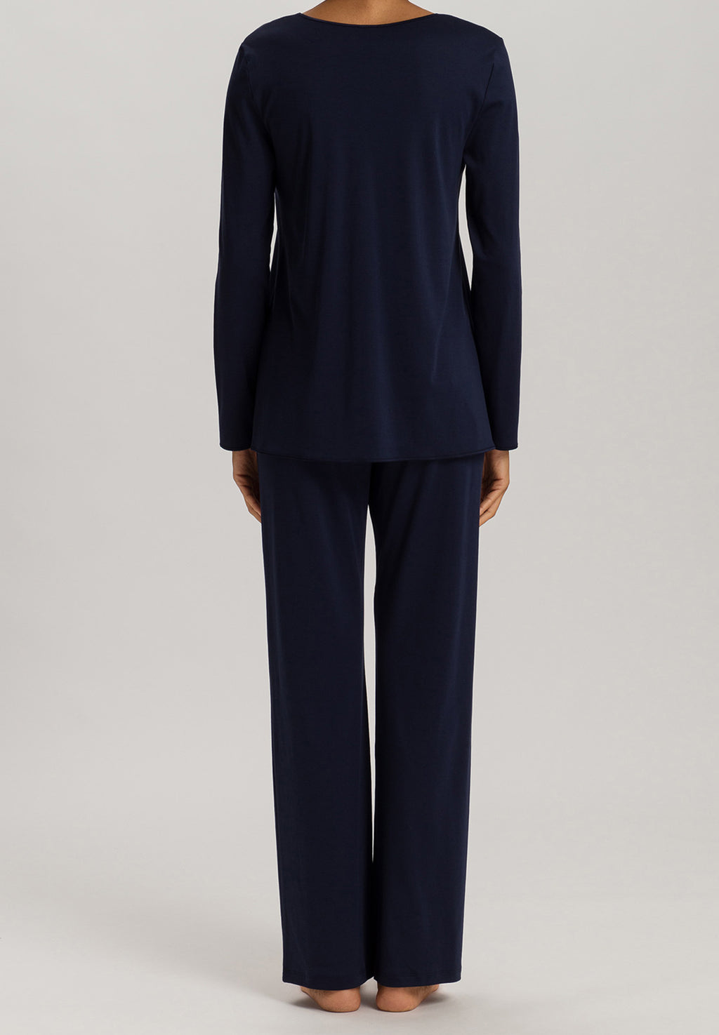 Cotton Silk V-Neck Cotton Pajama Set | Deep Navy 74816-1610