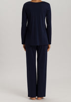 Cotton Silk V-Neck Cotton Pajama Set | Deep Navy 74816-1610