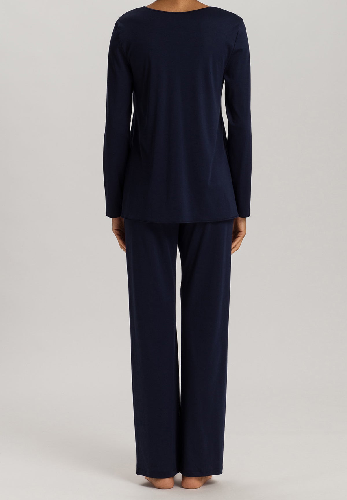 Cotton Silk V-Neck Cotton Pajama Set | Deep Navy 74816-1610