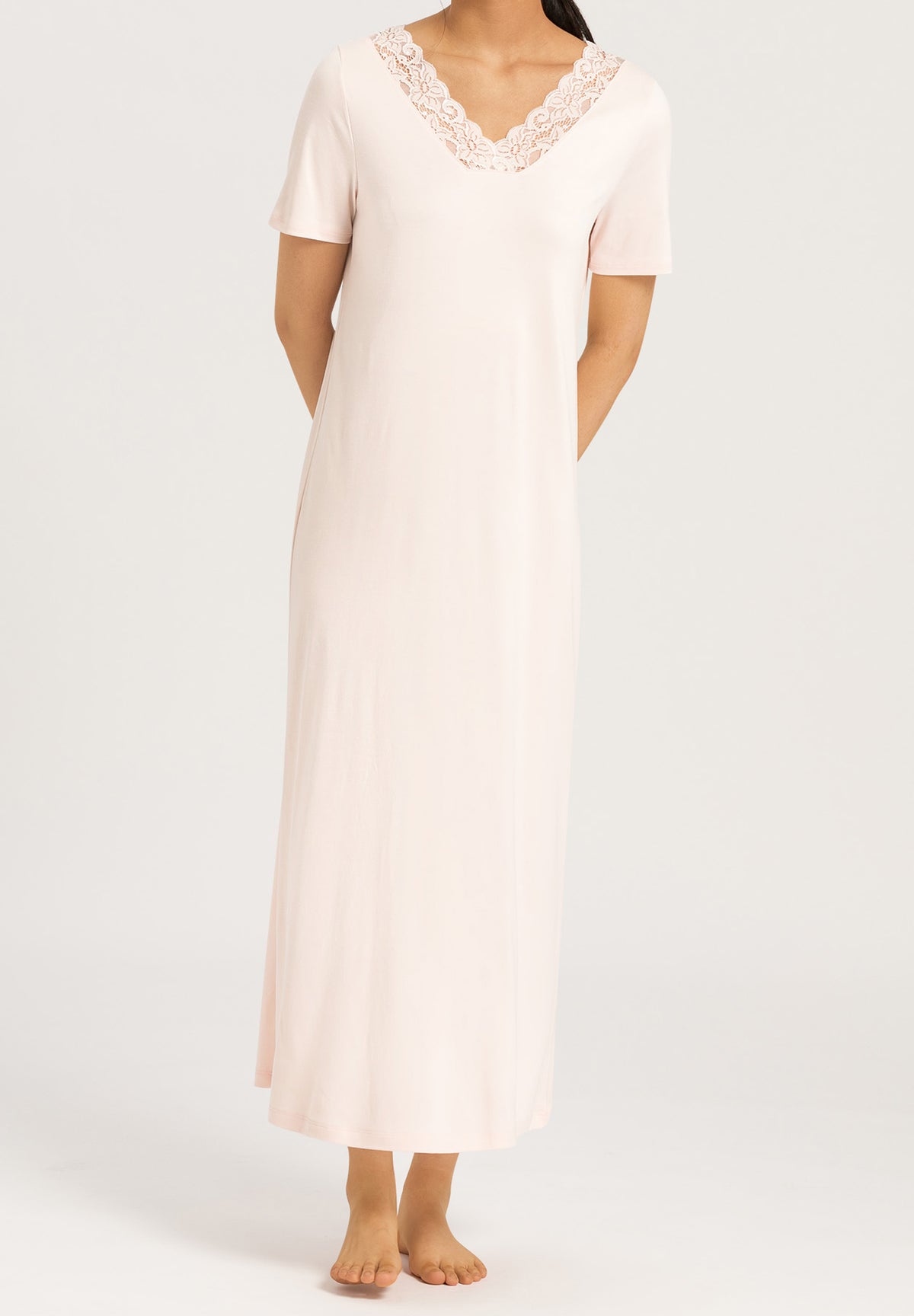 Moments Lace Trim Cotton Nightgown   | Crystal Pink 77933-1334