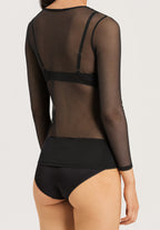 Smooth Illusion Semi-Transparent Tulle Top | Black 71298-019