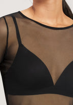 Smooth Illusion Semi-Transparent Tulle Top | Black 71298-019