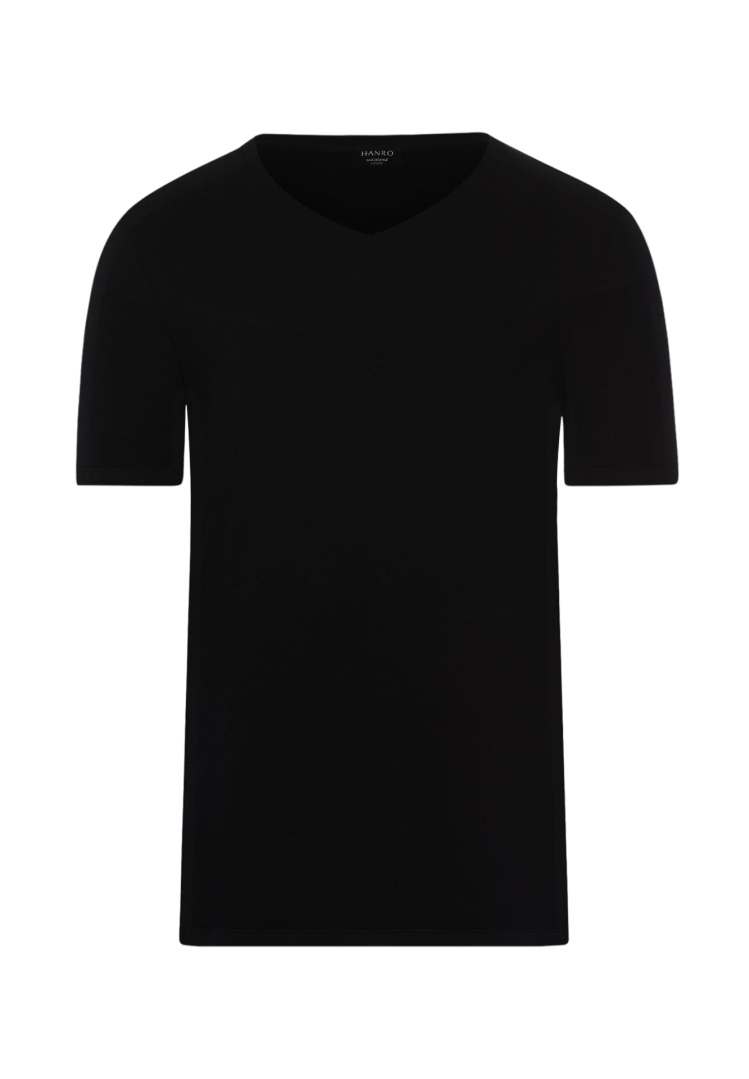 Sea Island Cotton Cotton V-Neck T-Shirt | Black 73173-019