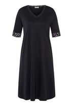 Moments Lace Trim Cotton Nightgown | Black 77040-019