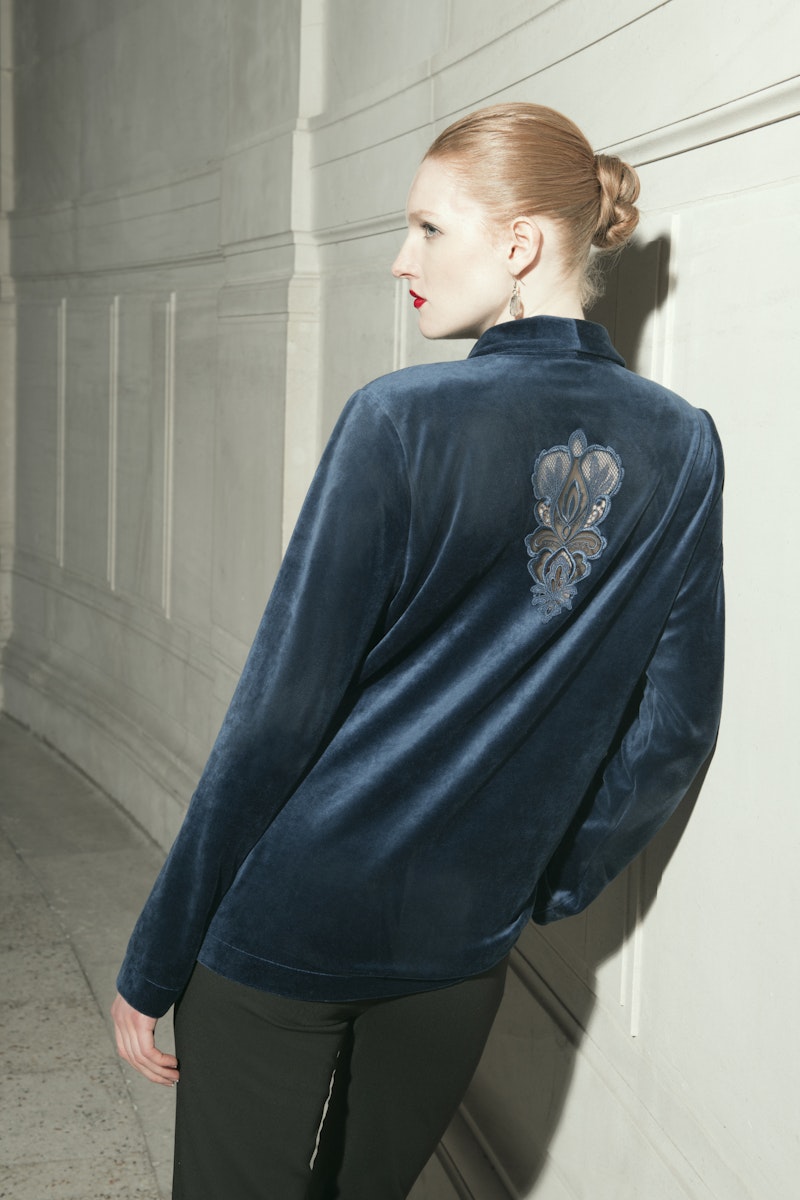 Favourites Velvet Blazer | Mystic Blue 78860-1652