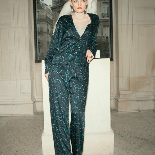 Marlene Long Sleeve Pajama Set | Glowing Damask 72415-2163