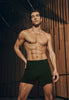 Casuals Single Jersey Boxer With Button Fly | Earthy Ink Melange 73207-3044