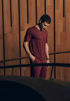 Casuals Soft V-Neck T-Shirt | Cabernet Melange 75035-3045