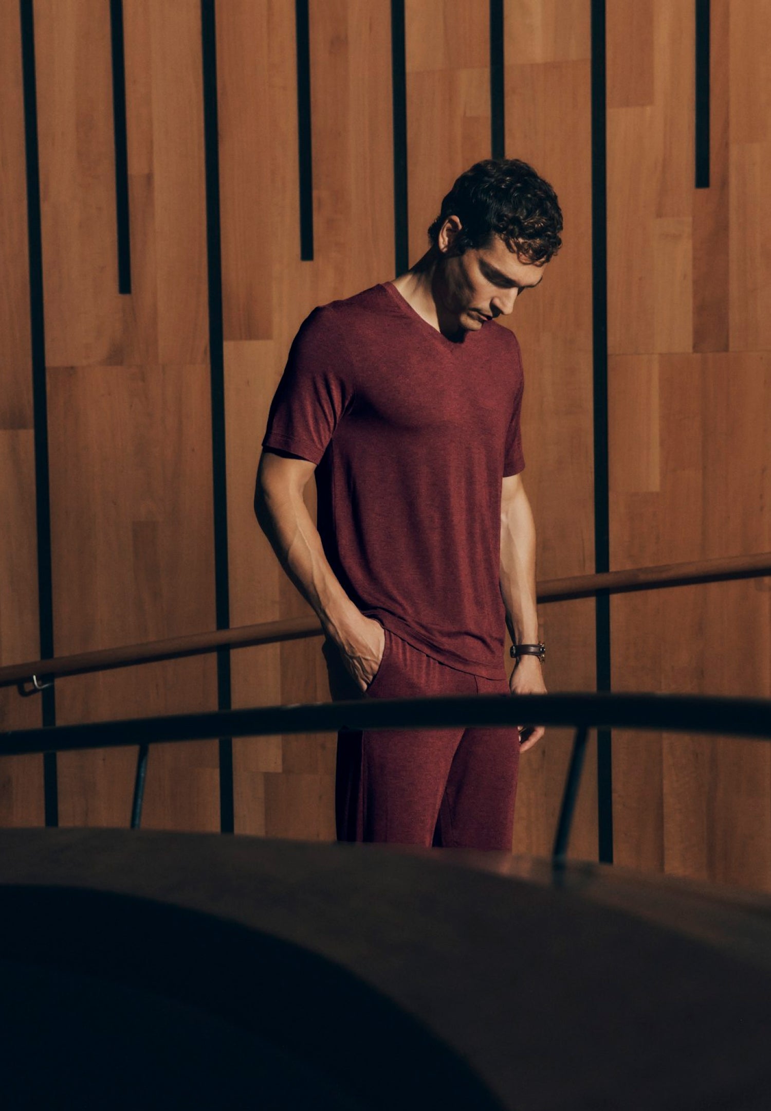 Casuals Soft V-Neck T-Shirt | Cabernet Melange 75035-3045