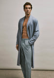 Night And Day Shawl Collar Cotton Robe 120cm | Cliff Grey 75755-2680