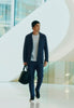 Travelwear Cotton Rib Blazer | Ombre Blue 75859-2635