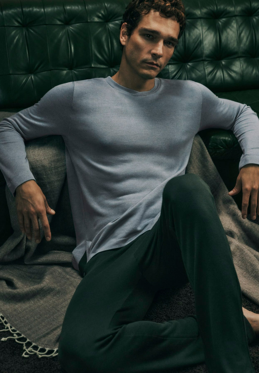 Woolen Comfort TENCEL™ And Cashmere Pants | Earthy Ink 75874-2147