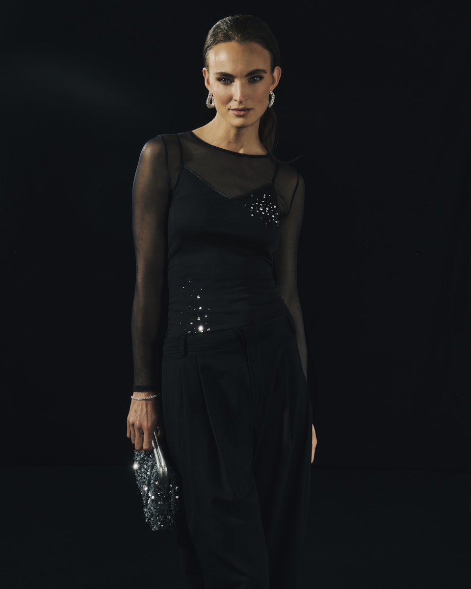 Smooth Illusion Semi-Transparent Tulle Top | Black 71298-019