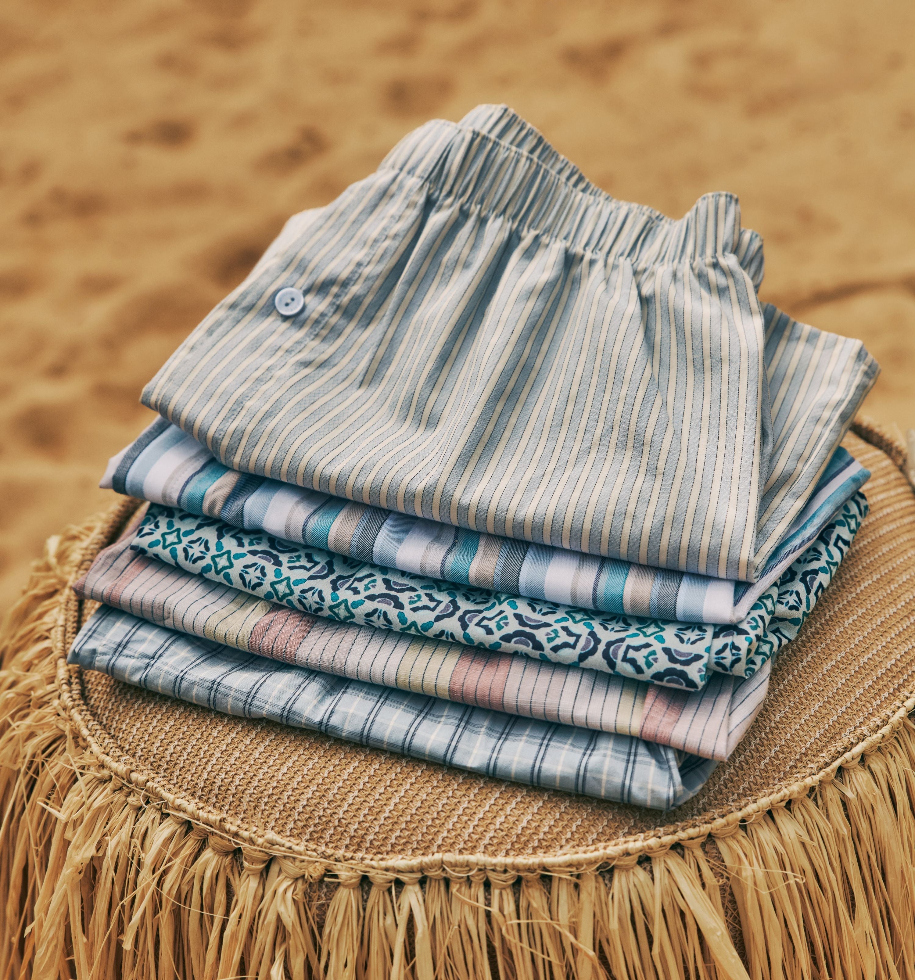 Stack of 5 folded Fancy Woven boxers 