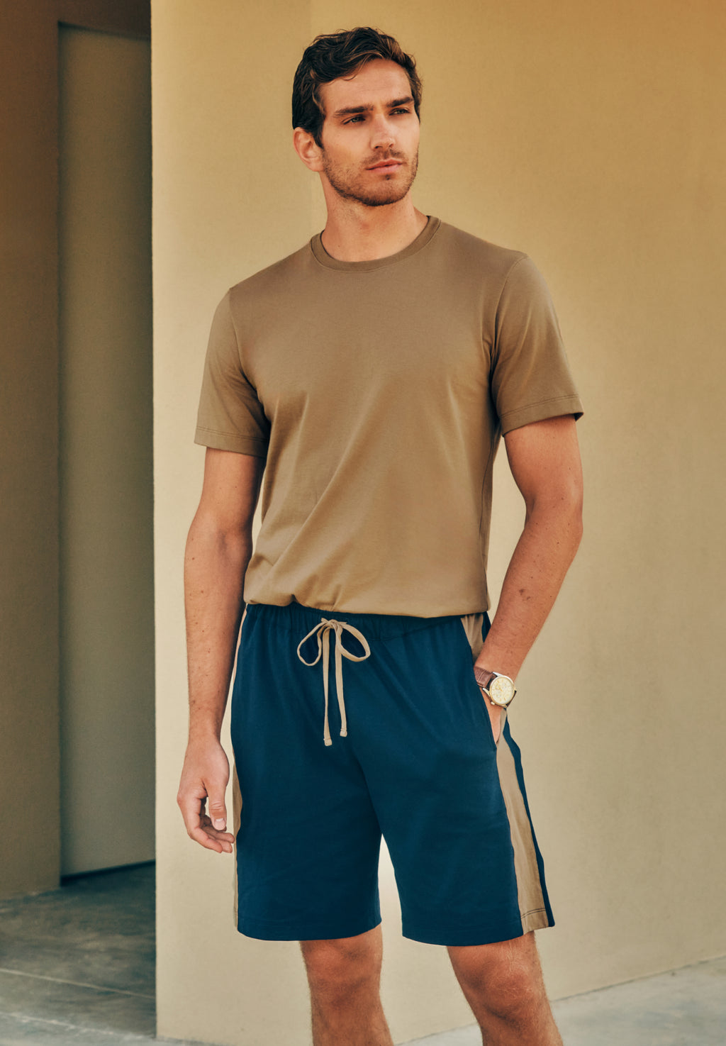 Living Shirts Jersey Cotton Crew Neck T-Shirt | Portabella Beige 75050-2823