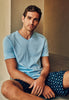 Night And Day Cotton V-Neck Short Pajama Set | Black/Periwinkle 75826-3003